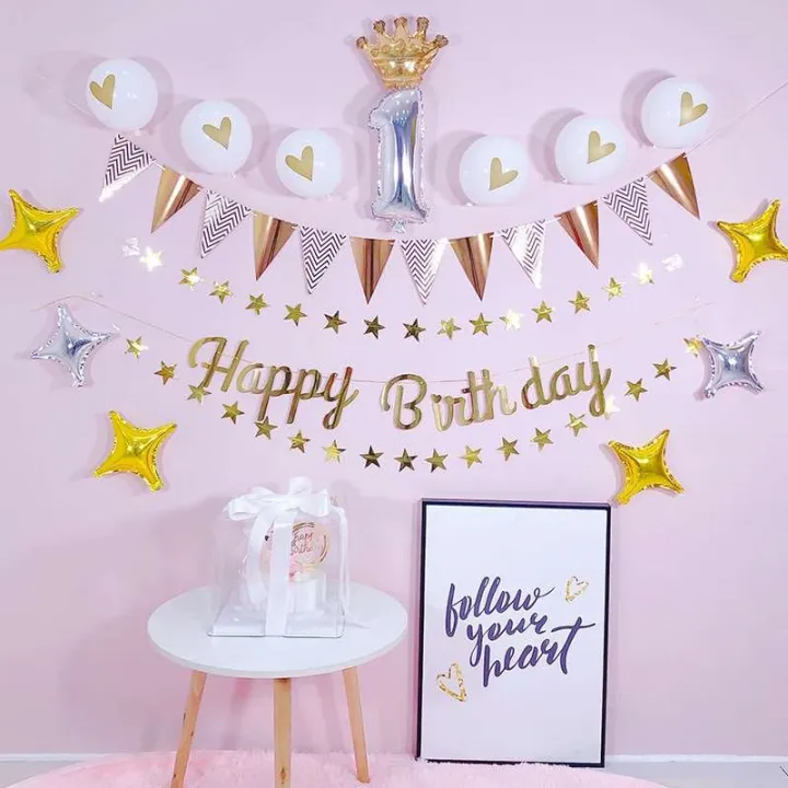 Baby Birthday Pulling Banner Children Boy Princess Theme Party Decoration  Balloon Background Wall Internet Celebrity Hundred Days Female Layout |  Lazada PH