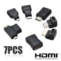 【Hot deal】 7ชิ้น2 In 1 HDMI อะแดปเตอร์ชุดที่มีคุณภาพสูง HDMI มินิอะแดปเตอร์ Extender แปลงเชื่อมต่อชุด HDTV