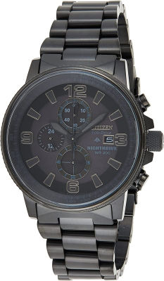 Citizen Eco-Drive Weekender Chronograph Mens Watch, Stainless Steel, Black (Model: CA0295-58E)