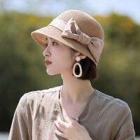 【Hot Sale】 hat womens summer beach face sunshade bow fisherman foldable sun Japanese-style basin