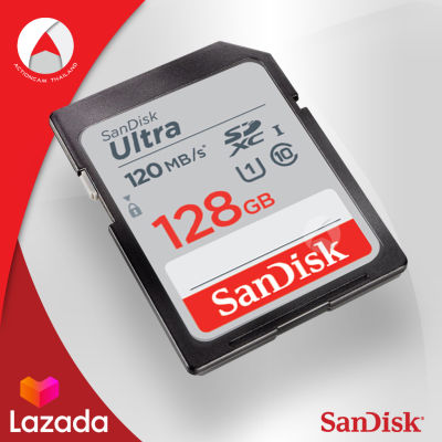 SanDisk Ultra SD Card Class10 128GB SDXC Speed 120MB/s (SDSDUN4-128G-GN6IN) เมมโมรี่ การ์ด แซนดิส กล้อง ถ่ายรูป ถ่ายภาพ กล้องDSLR กล้องโปร มิลเลอร์เลส Mirrorles ประกัน Synnex 10 ปี