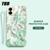 YBDเคสโทรศัพท์ดีไซน์ใหม่สำหรับ Xiaomi Redmi A1+ 2022 4G A2+ POCO C50 A1 2022 ชุบเคสน้ำมันเคสพิมพ์ลายดอกไม้เคสแถมฟรีสายคล้อง