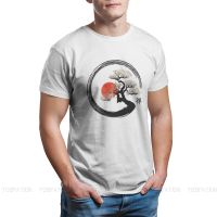 Buddha Statue Graphic Painting Enso Circle And Bonsai Tree On Canvas Tshirt T Shirt Tees Cotton