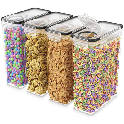 4L Cereal Containers Storage Box BPA Free Pantry Organization Canister for Sugar Flour Food can Candy Container Boxes