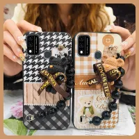 Black pearl pendant soft shell Phone Case For Itel A48 protective case Nordic style Simplicity high-grade Bear bracelet