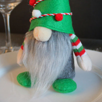 หมวกต้นคริสต์มาสเอลฟ์สำหรับการตกแต่งบ้านโต๊ะหมวกคนแคระทำจากตุ๊กตาชายชราคริสต์มาสน้ำหนักเบา