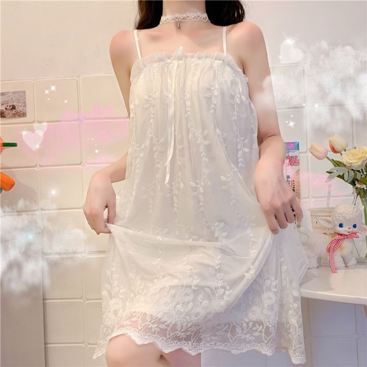 women-lolita-style-white-nightgowns-straps-bow-floral-lace-princess-homewear-clothing-cute-kawaii-fairy-sexy-sleepshirts-pajamas