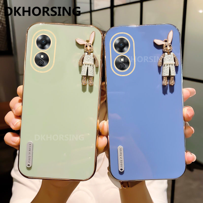 DKHORSING 2023เคสโทรศัพท์ซิลิโคนนิ่มกระต่ายคริสตัลน่ารักสำหรับ OPPO A78 5G,เคสด้านหลังปกป้องกล้อง A78 Oppo