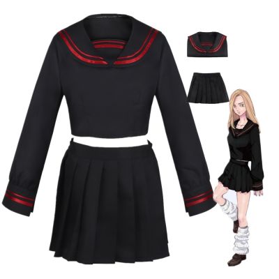 ☫❖ Anime Women Dress Tokyo Revengers Shiba Yuzuha Cosplay Costume Sailor School Uniform Girls Skirt Suit