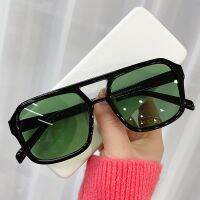 Irregular Square Vintage Sunglasses Woman Brand Designer Green Sun Glasses Female Fashion Mirror Retro Gradient Oculos De Sol