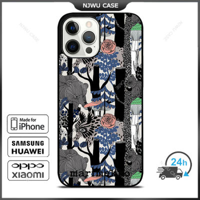 Marimekko 4 Phone Case for iPhone 14 Pro Max / iPhone 13 Pro Max / iPhone 12 Pro Max / XS Max / Samsung Galaxy Note 10 Plus / S22 Ultra / S21 Plus Anti-fall Protective Case Cover