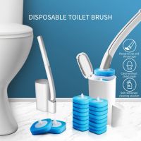 Disposable Toilet Brush with Cleaning Liquid Wall-Mounted Cleaning Tool for Bathroom Replacement Brush Head Wc Accessories