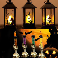 HUIRAN Halloween Pumpkin Witch Ghost LED Candle Lamp 2021 Halloween Decoration Skull Candle Lamp For Haloween Party Decor