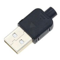 STAMEEK ประเภทบัดกรี การประกอบ ประเภท DIY USB สีดำ USB ชาย ซ็อกเก็ต USB อะแดปเตอร์ USB ขั้วต่อ USB 2.0