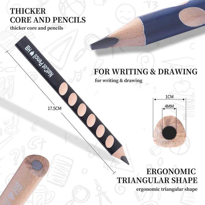 1ชิ้นนักเรียนที่ถูกต้องท่าดินสอสร้างสรรค์-hb-ปลอดสารพิษร่องสามเหลี่ยมมาตรฐานดินสอโรงเรียนสำนักงานเครื่องเขียน