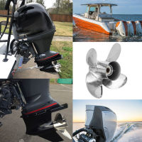 11 5/8x11in RH Outboard Engine Propeller 4 Blades Stainless Steel Replacement Fit for Yamaha 25‑60HP