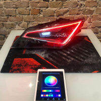 Icedriver ใหม่สำหรับที่นั่ง Leon DRL บอร์ดแอลซีดีสีมัลติคัลเลอร์ RGB Lampu Jalan กลางวันสีแดงสีน้ำเงิน RGBW ตาปีศาจรับประกันหลอดไฟ