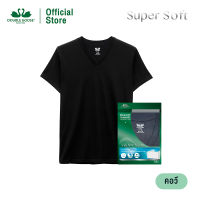 ห่านคู่ เสื้อยืดผู้ชาย คอวี Super Soft สีดำ รุ่น Modern Collection