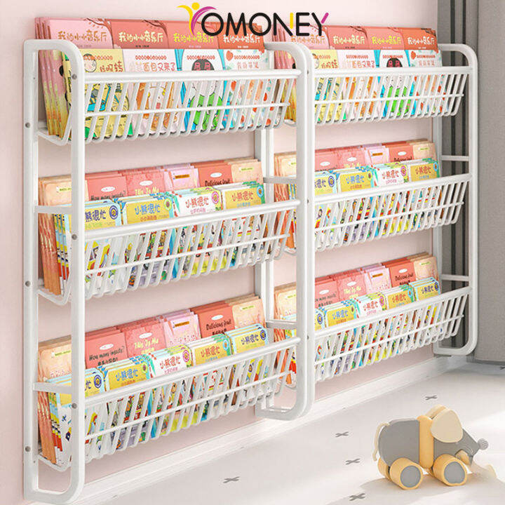 Multifunctional Rak Wall Hanging Storage Rack Iron Book Shelf Wall