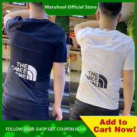 MARUHOOL เสื้อยืดผ้าฝ้ายบริสุทธิ์สั้นพิมพ์ลายแขนเหนือลำลองสลิมคอกลมเสื้อผ้าฝ้าย100%