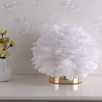 Modern Feather Table Lamp Bedroom Bedside Lighting Creative Romantic Girl Childrens Living Room Nordic Desk Study Decor Light