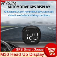 HD Mini M30 GPS HUD Digital Speedometer KMH Head Up Display เข็มทิศความเมื่อยล้าขับรถ GPS Speed Alarm Reminder อัตโนมัติ