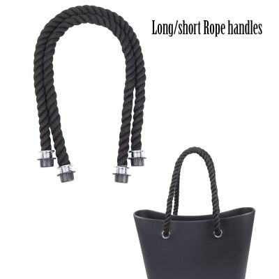 กระเป๋าถือเชือกปอธรรมชาติสั้นสีดำยาว1คู่สำหรับผู้หญิงกระเป๋าสะพายหลังแบบคลาสสิกกระเป๋า EVA ขนาดเล็ก