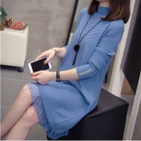 2023ผู้หญิง Topo Outono Inverno Feminino Camisola Midi Vestido Definette Elegante Manga Comprida Vestidos De Malha Dresses ผู้หญิง