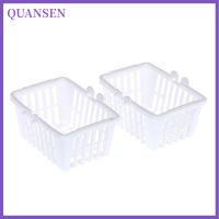 QUANSEN 2pcs Shopping ตะกร้าของเล่นมินิซุปเปอร์มาร์เก็ต Shopping Hand Basket รุ่น dollhouse