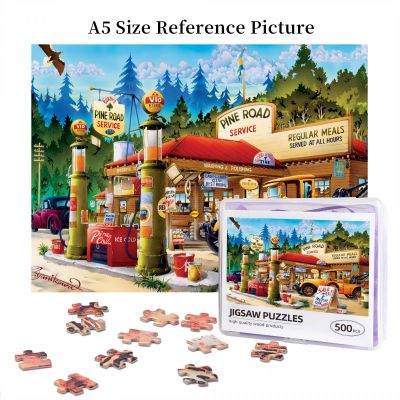 Cartoon World Pine Road Service Wooden Jigsaw Puzzle 500 Pieces Educational Toy Painting Art Decor Decompression toys 500pcs