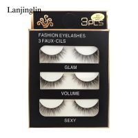 Faux Cils 3 Pairs False Eyelashes Soft Natural Long Wispy Fluffy 3D Mink Lashes Handmade Makeup Tool Extension Fake Eye Lashes