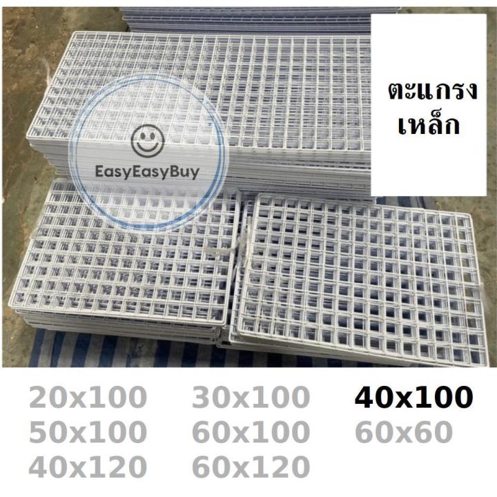 ตะแกรงเหล็กขนาด-40x100-ตะแกรงชุบพลาสติก-ตะแกรงโชว์สินค้า-ตะแกรงขายของ-ตะแกรง-ชุบขาวชุบดำ-ez99