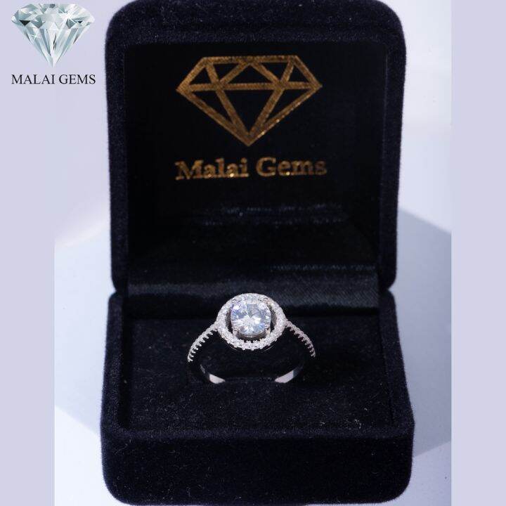 malai-gems-แหวนเพชร-halo-แหวนเพชรล้อม-เงินแท้-925-เคลือบทองคำขาว-ประดับเพชรสวิส-cz-รุ่น-071-2r12504-แถมกล่อง