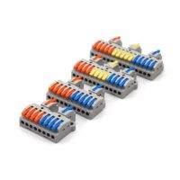 ☜ 10PCS Wire Connector Electric Universal Quick Conductor Splitter Push-in LED Cable Terminal Blocks Mountable Rail Junction Box