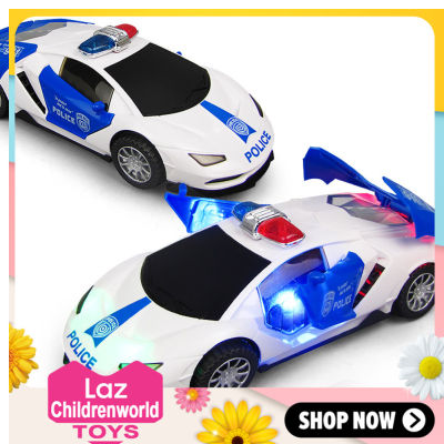 [Childrenworld] Boys Electric 360 Rotation Police Car Vehicle with LED Music Kids Electric Car Toy Birthday Gift