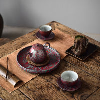 Stoneware Pot Tray Tea Tray Bamboo Tea Tray Fruit Tray Kung Fu Tea Utensils Tea Pot Base Tureen Saucer Ceramic Tray Tea Table