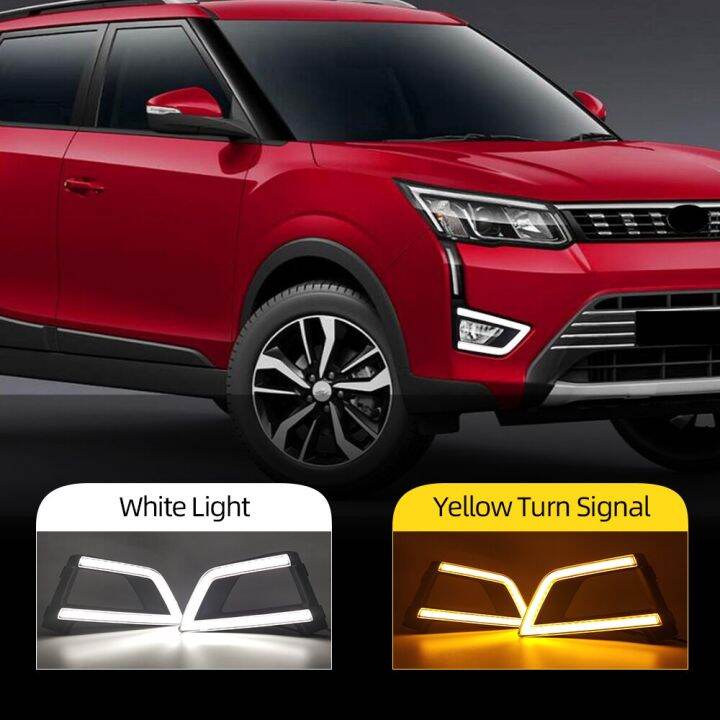 Car Flashing 2PCS Car DRL For Mahindra XUV300 2019 2020 Daytime Running