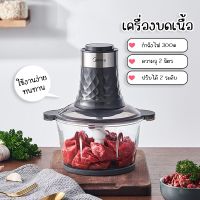 เครื่องบดเนื้อไฟฟ้า กำลังสูง 300W 2Lความจุมาก ความเร็ว 2ระดับ ใบมีด4ชั้น อาหารเด็ก/เนื้อ บดได้อย่างง่ายดาย พร้อมส่ง