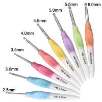 8pcs Set Crochet Hook 2.5-6.0mm Aluminum Crochet Needles With Colorful Soft Rubber Handles DIY Scarf Sewing Needles Knitting