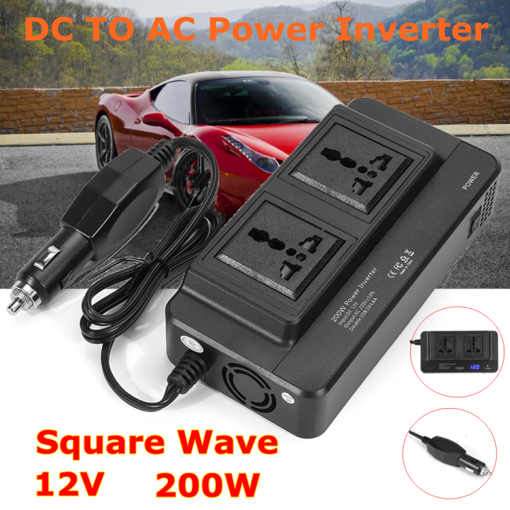 200W Power Inverter DC 12V to 110V or 12V to 220V Car Converter Charger