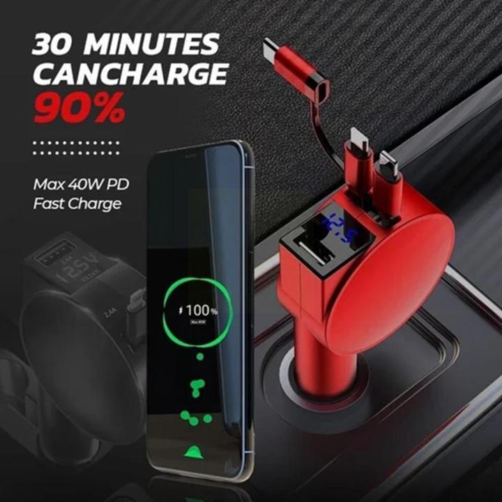 3-in-1-retractable-car-chargers-type-c-micro-usb-android-interface-super-fast-charging-สำหรับ-สายชาร์จ-ad-c9r5-i2x2