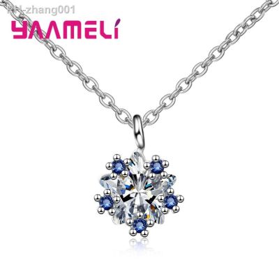 ¤ Stylish Trendy Blue Shinny Zircon Crystal Female Necklace Luxury Beautiful Pendant For Women Wife Girlfriend Anniversary Gifts