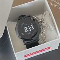 Cool black technology sense watch male and female ins niche simple student Mori disc unicorn smart electronic watch