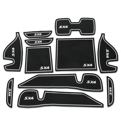 รถประตู Groove Mat Car Gate Slot Pad ถ้วย Armrest Storage Pad สำหรับ Suzuki SX4ต่ำระดับไม่มี Armrest Edition 2007 - 2012