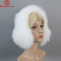 ashion Russian Winter Real Fox Fur Earmuffs Full Pelt 100 Natural Fox Fur Ear Muffs Thermal Girl Fur Ear-cap Package