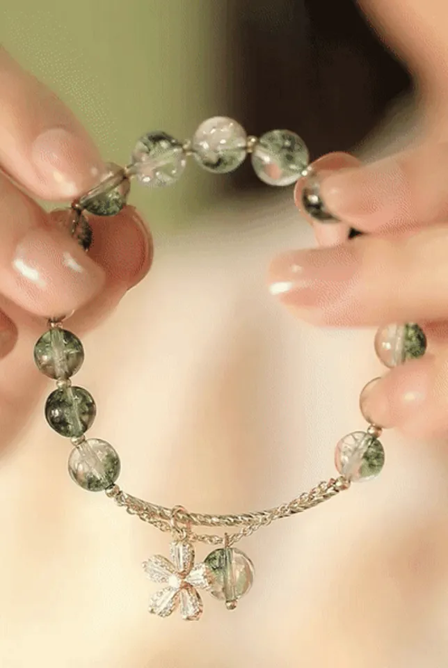 Green Ghost Bracelet Crystal Female Romantic Cherry Blossom Pendant Lucky