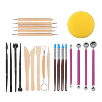 24pcs Clay Sculpting Rock Set Pottery Painting Modeling For Stylus Dotting Ball