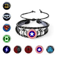 New Fashion Bracelet Superhero Cosplay Prop Leather Wristband Superhero Badge Beaded Bracelet Jewelry Accessories Dropshipping