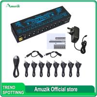 Amuzik Guitar Pedal Power Supply 10 Isolated DC Output for 9V/12V/18V Guitar Effect Pedals with USB Charging Port