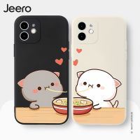 Jeero เคสคู่ เคสไอโฟน คู่รัก กันกระแทกซิลิโคนนุ่มการ์ตูนตลก เคสโทรศัพท์ Compatible for iPhone 14 13 12 11 Pro Max SE 2020 X XR XS 8 7 6 6S Plus พลัส HFE1849